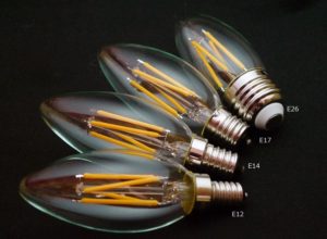LEDフィラメント電球【プレミアム】シャンデリア球標準電球色2700K